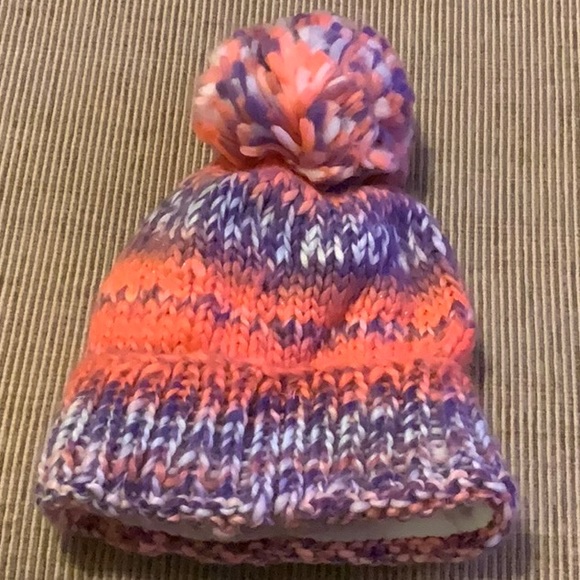 Spyder Girls Bitsy - Twisty Pom Pom Hat (Coral/Lilac) stripe - Picture 4 of 9